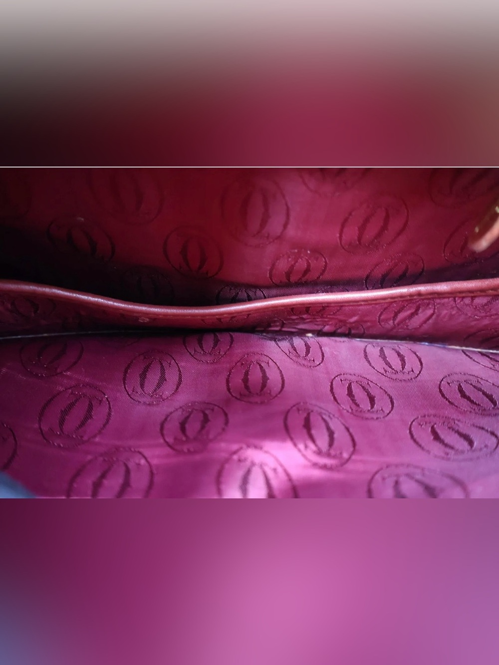 Cartier (Must de collection) Leather Crossbody Bag in Mustard and Brown - Picture 7 of 13